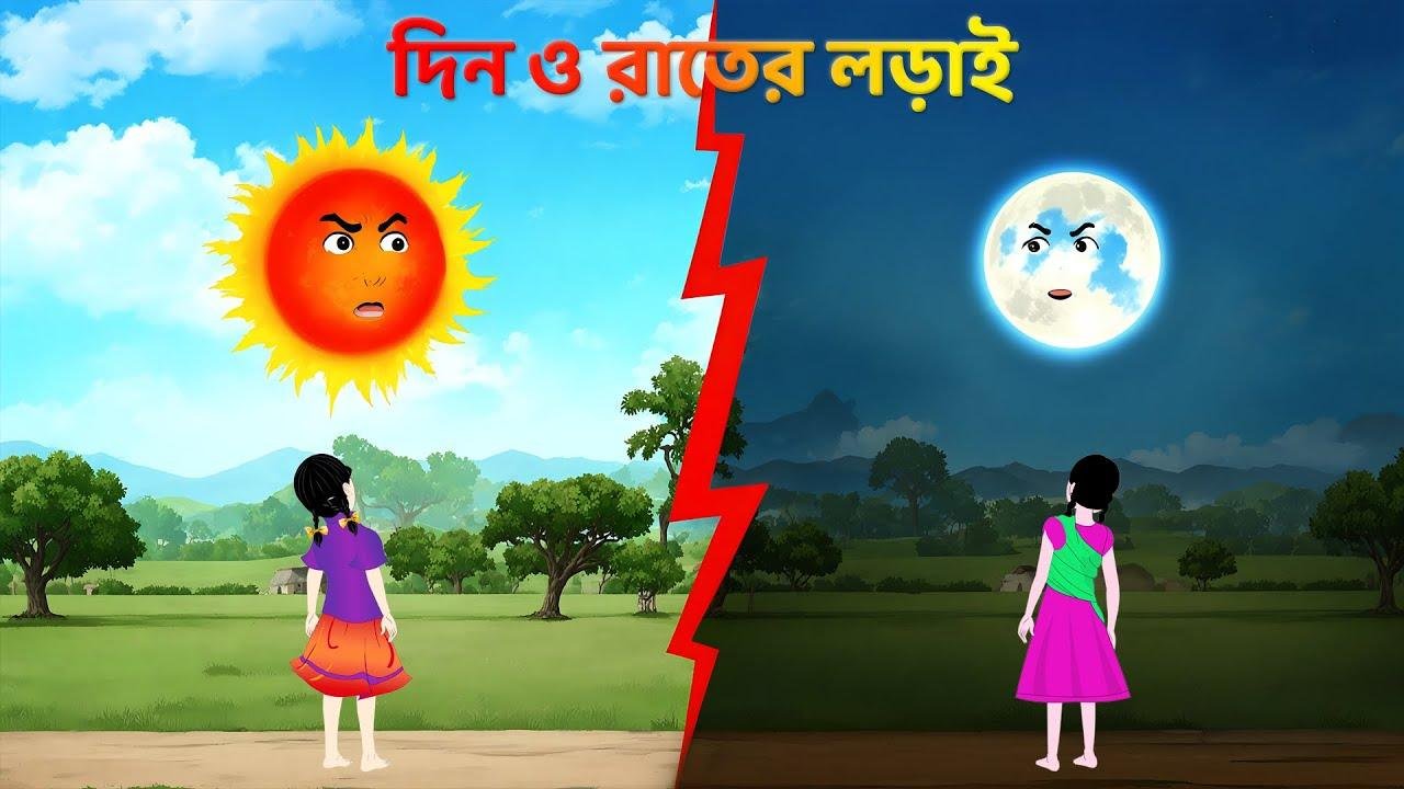 দিন ও রাতের লড়াই | Bengali Fairy Tales Cartoon | Rupkothar Notun Bangla Golpo | Golpo Konna