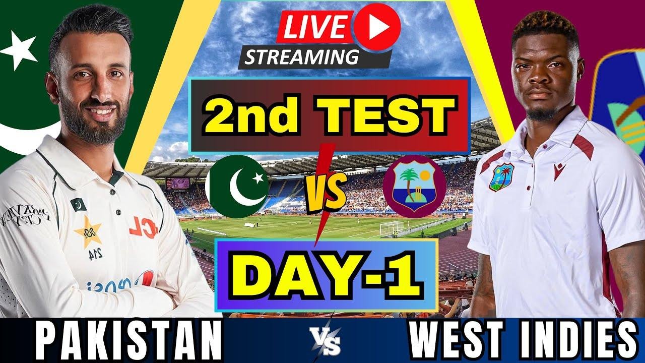 Live PAK vs WI 2nd Tst day 1 2025  | live pakistan vs west arthouse 2nd test day 1 | live pak vs wi