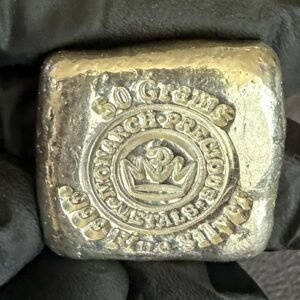 MONARCH PRECIOUS METALS, CHUNKY POURED BAR, LOOSE 50 GRAM, .999 SILVER!