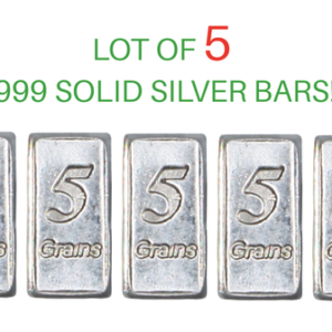 5 PURE SOLID .999 SILVER BARS 1 GRAM GM BULLION PRECIOUS METALS REAL SCRAP OUNCE