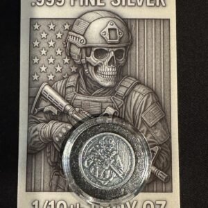 2026  1/10 oz .999 Fine Silver *TACTICAL CHASE SKELETON Monarch Precious Metals